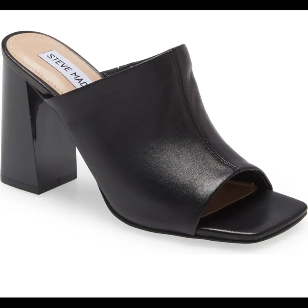 Steve Madden black block heel open toe sandal